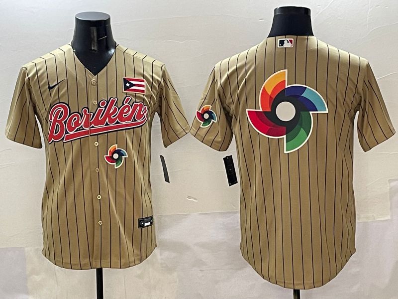 Men Puerto Rico Blank Brown Stripe Joint Name 2025 Nike MLB Jersey style 19